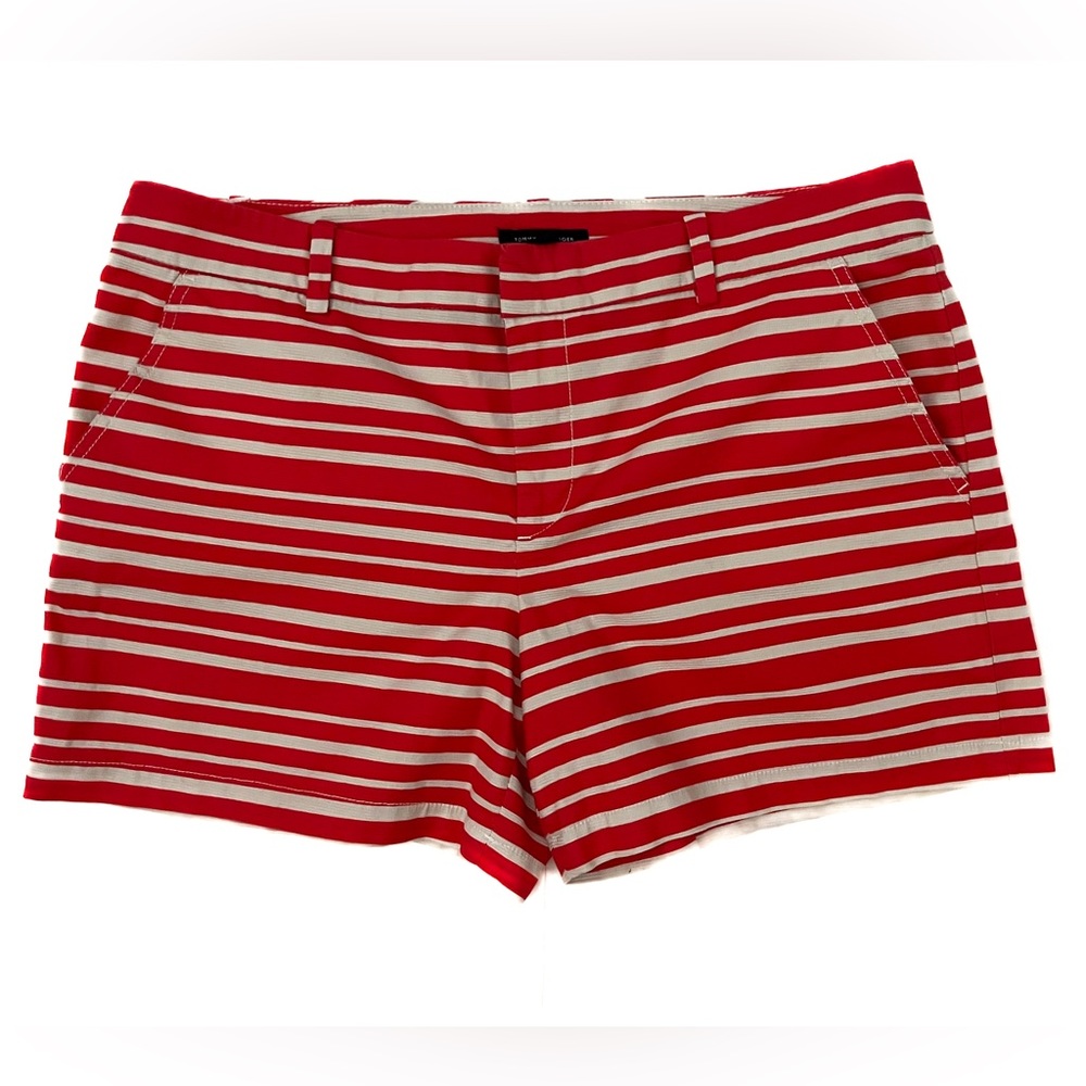 Tommy Hilfiger Coral and Cream Striped Chino Shorts